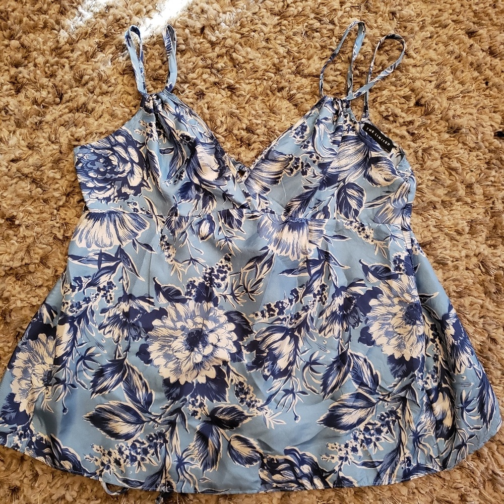 The Limited y2k open back strappy tie up tank top